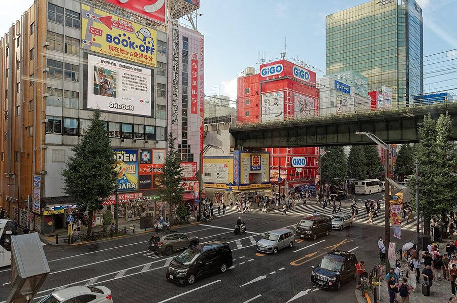 Akihabara Electric Town street view Tokyo