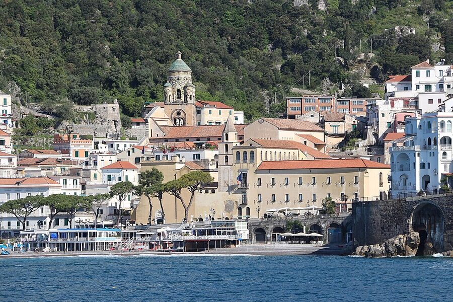 Amalfi town view on the Amalfi Coast Italy