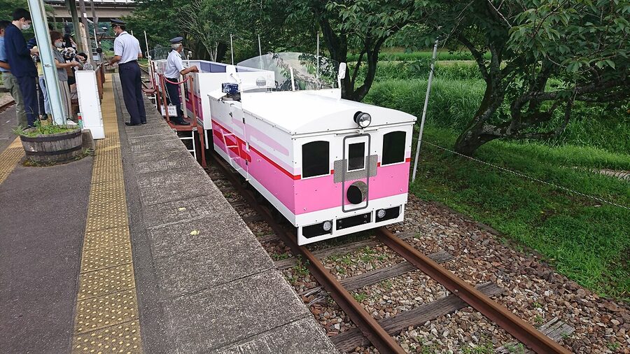Amaterasu Railway grand super cart running through Takachiho