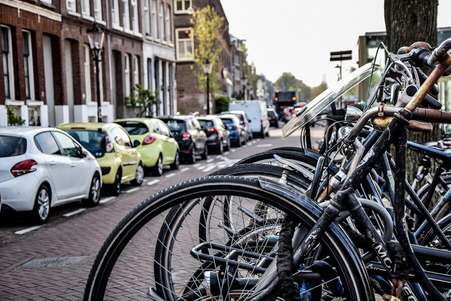 Amsterdam bicycle on road