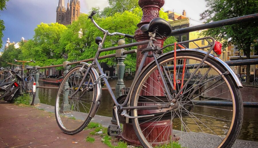 Old bike on Amsterdam canal