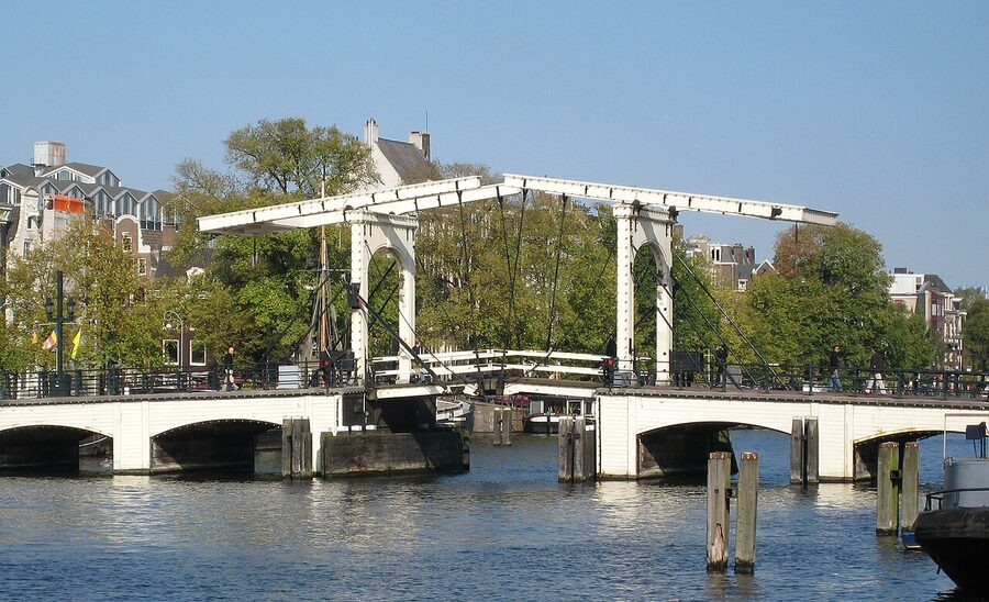 Magere Brug skinny bridge over Amstel Amsterdam