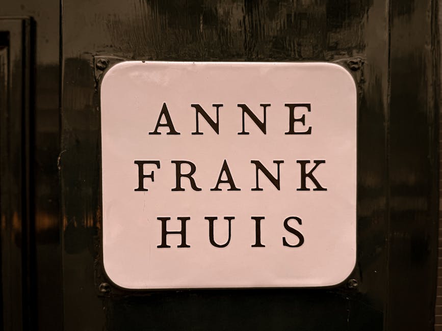 Anne Frank Huis sign in Amsterdam