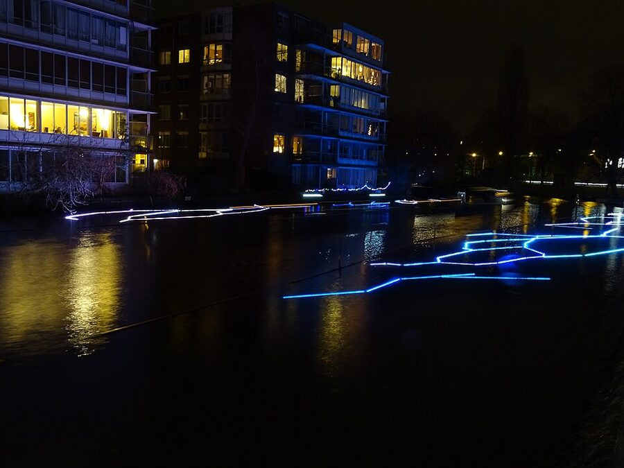 Amsterdam Light Festival installation at Plantage Muidergracht