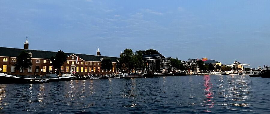 Hermitage Amsterdam and Magere Brug from the Amstel river