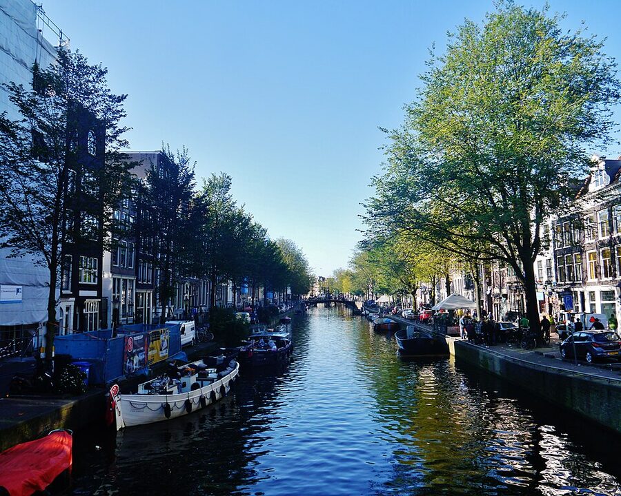 De Wallen at dusk in Amsterdam