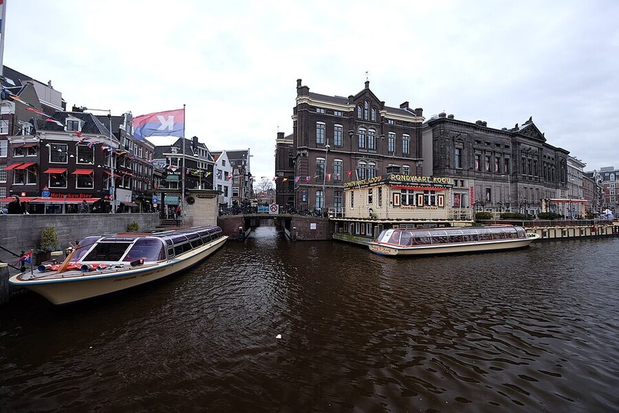 De Wallen bridge view in Amsterdam