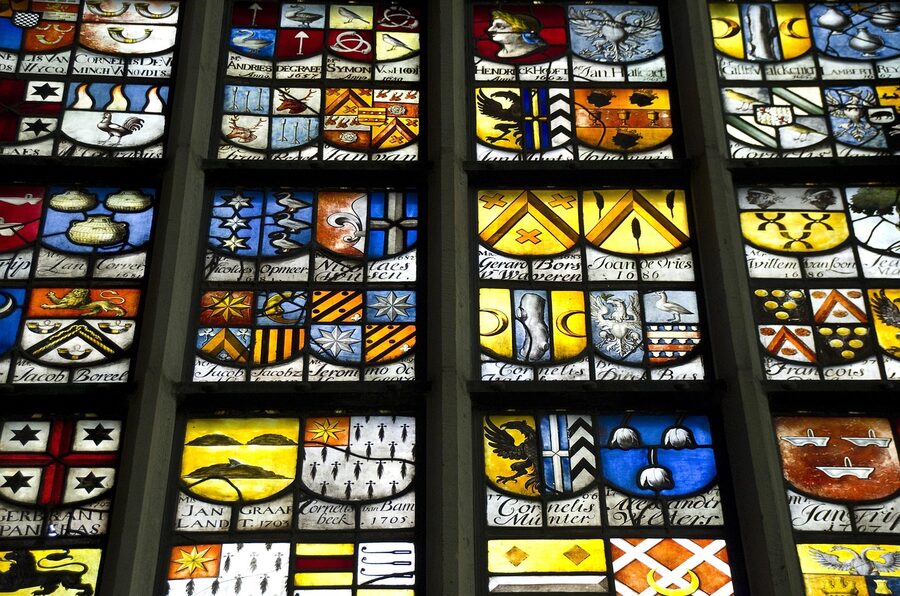 Oude Kerk stained glass window Amsterdam