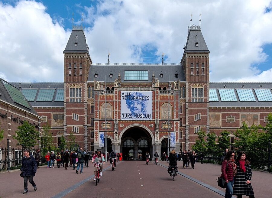 South facade of Rijksmuseum from Museumplein