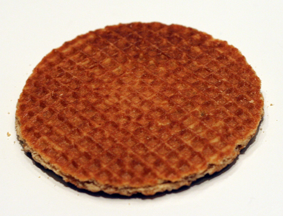 Classic Dutch stroopwafel close up