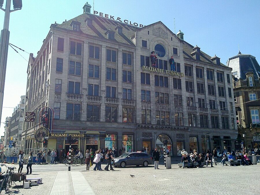Madame Tussauds at Dam Square Amsterdam from across the square