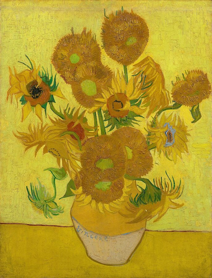 Sunflowers (1889) by Vincent van Gogh, in the Van Gogh Museum