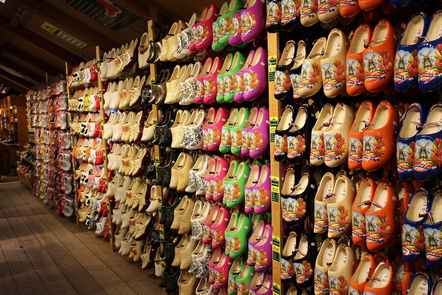 Wooden clogs on display at Zaanse Schans