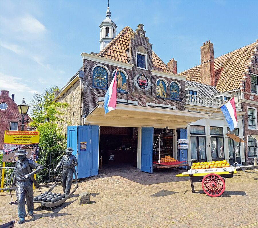 Edam cheese market in summer