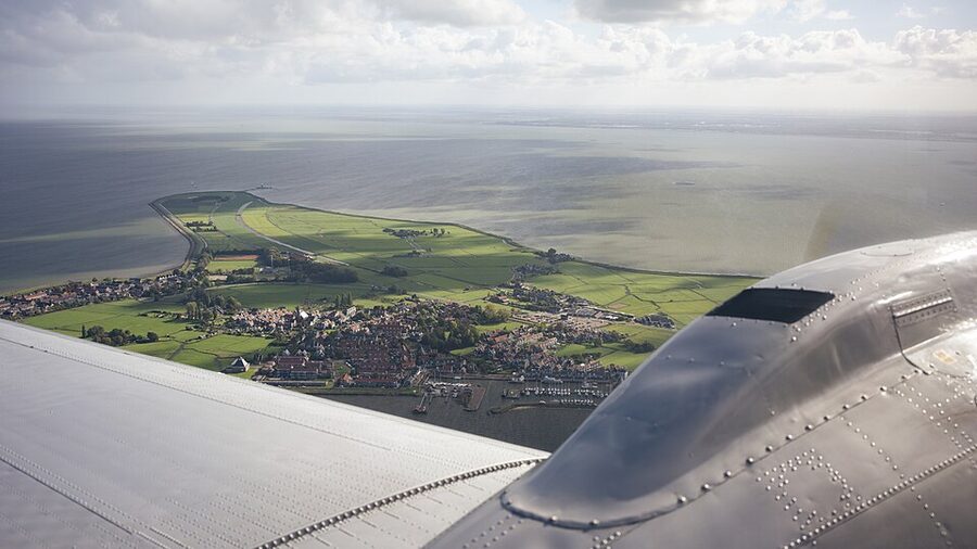 Aerial view of the Marken peninsula