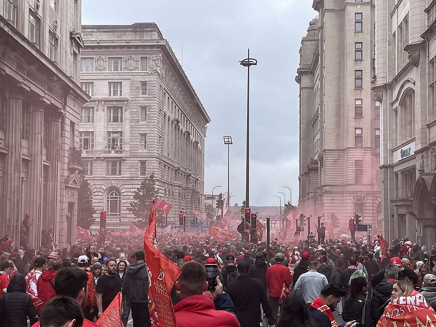 2025 Liverpool FC trophy parade on the streets of Liverpool