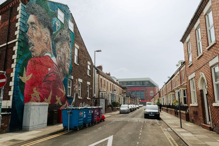 Roberto Firmino mural near Anfield Road in Liverpool