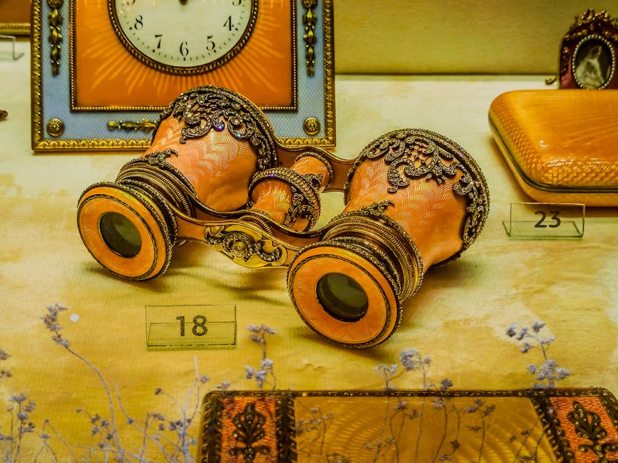 Antique opera glasses gold detail
