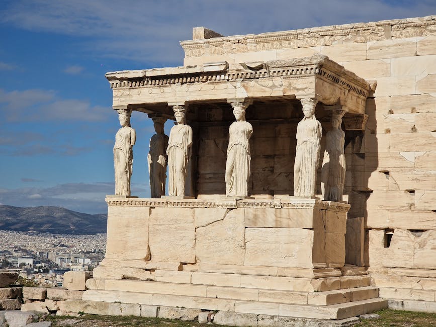 The Caryatids of the Erechtheion on the Acropolis Athens