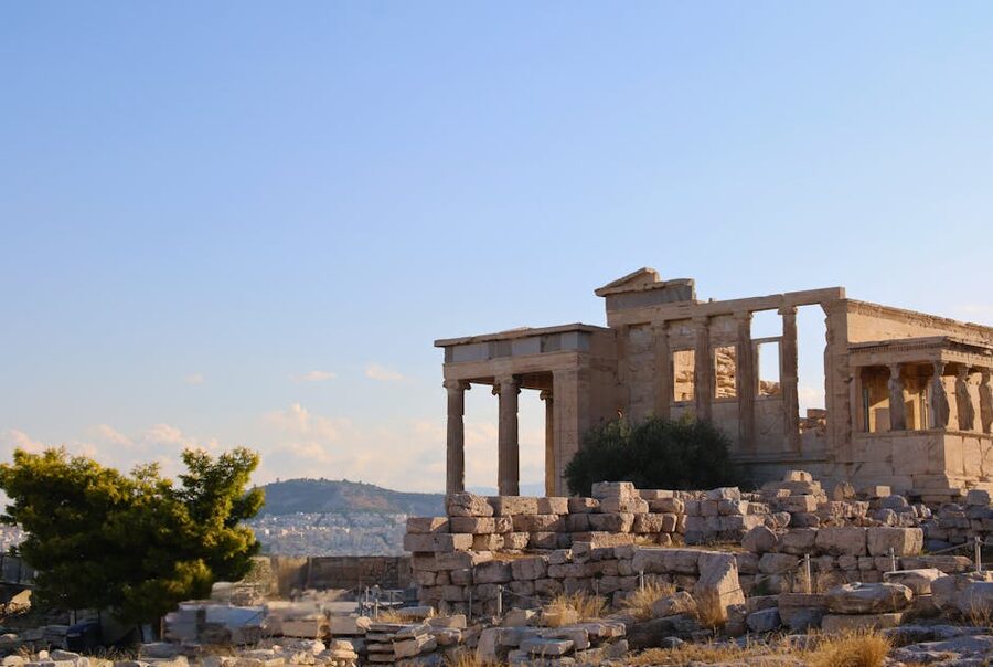 Erechtheion temple ruins at the Acropolis Athens