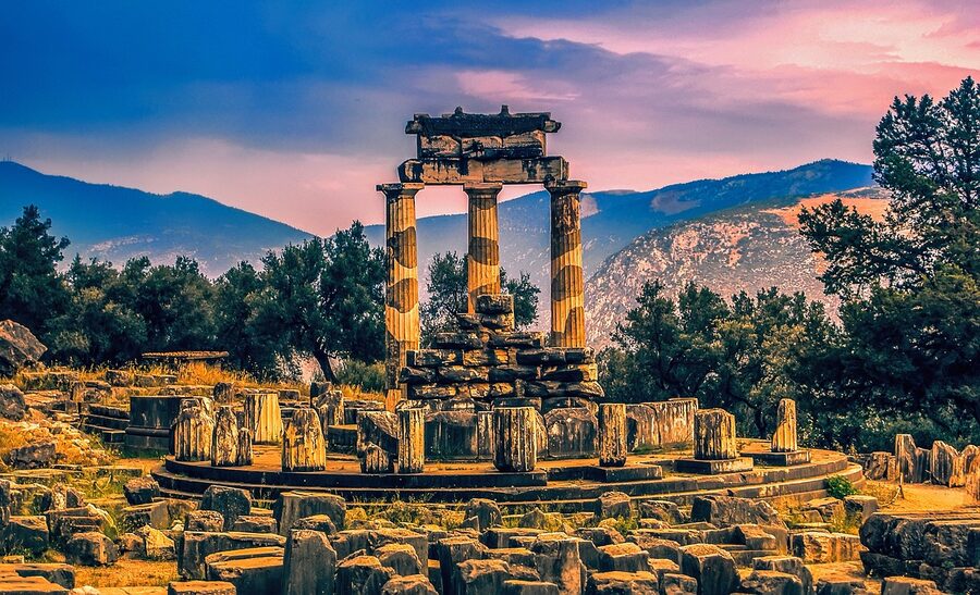 Oracle of Delphi monument stone ancient