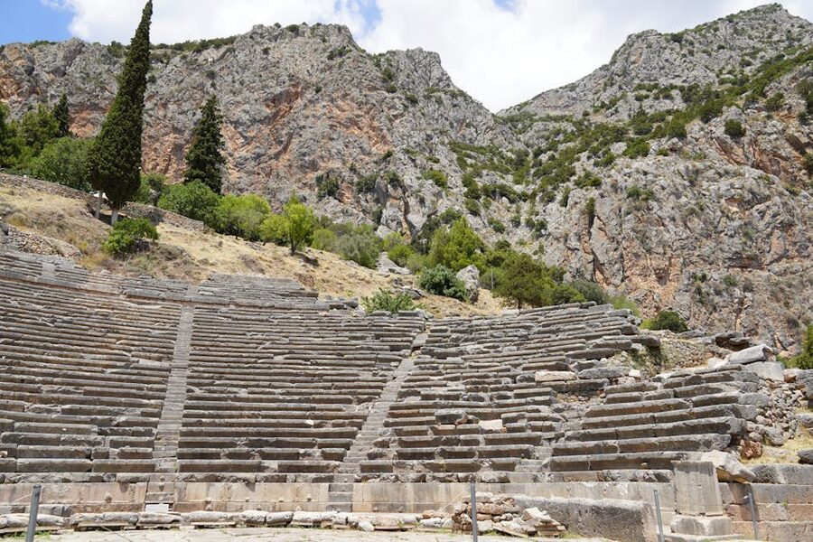 Theatre at the Oracle of Delphi mountains