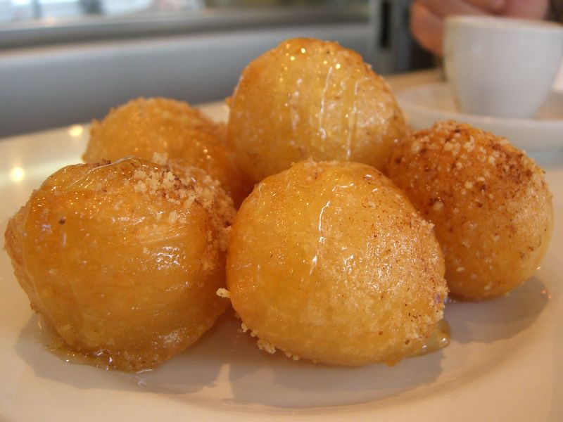 Loukoumades fried dough balls with honey