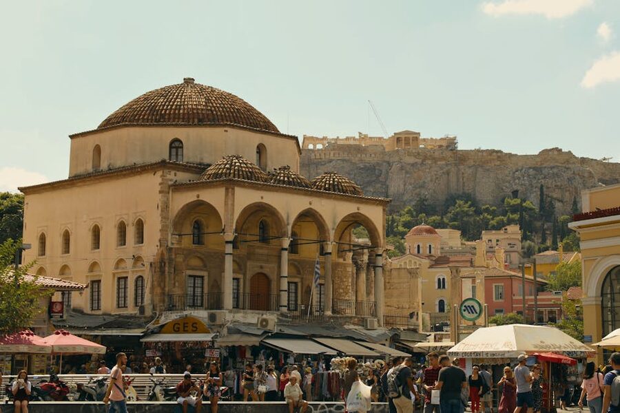 Monastiraki Square Athens with Acropolis view