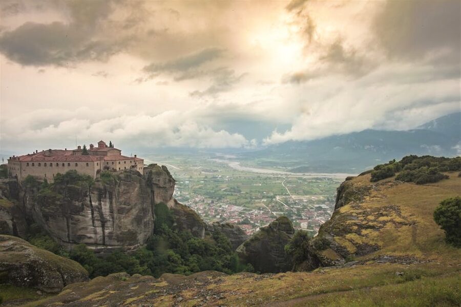 Meteora Kalambaka overcast dramatic skies