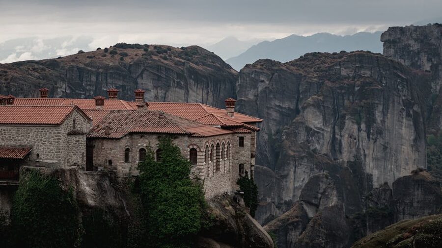 Varlaam Monastery Meteora cliffs