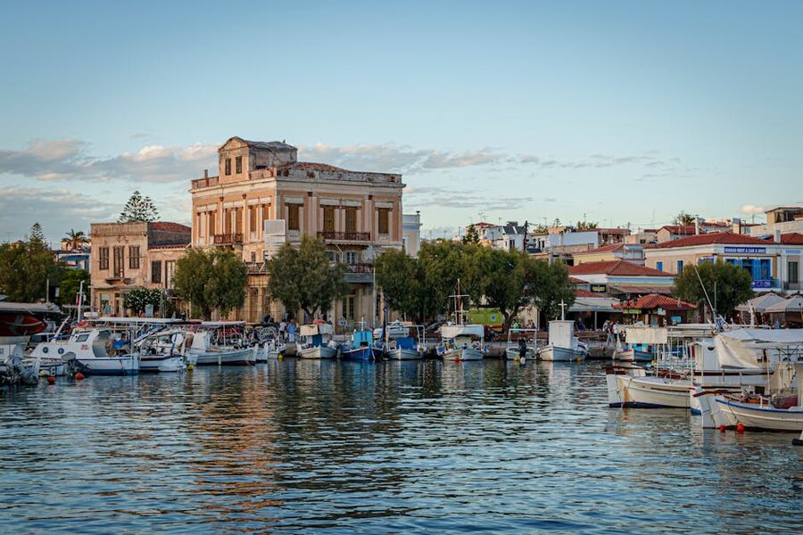 Aegina marina boats Greek island Saronic