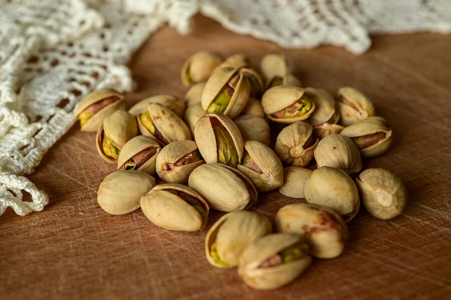 Aegina pistachios shelled snack bowl