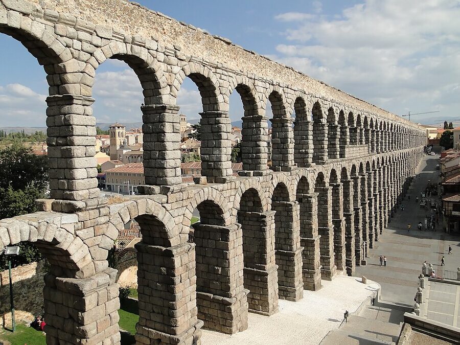 Aqueduct of Segovia detail close up