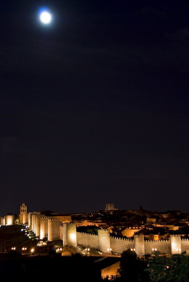 Avila walled city seen from the Cuatro Postes viewpoint