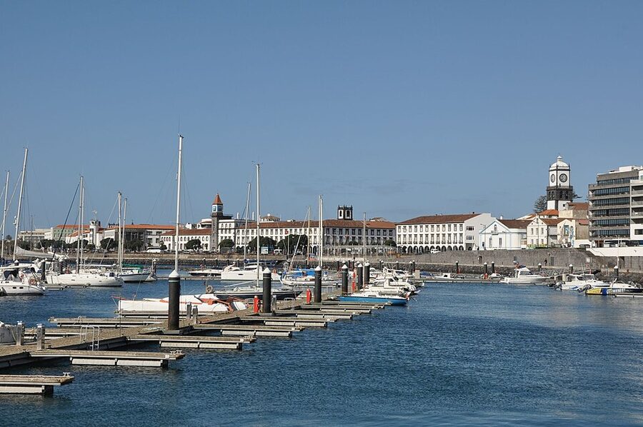 Ponta Delgada harbour Sao Miguel Azores