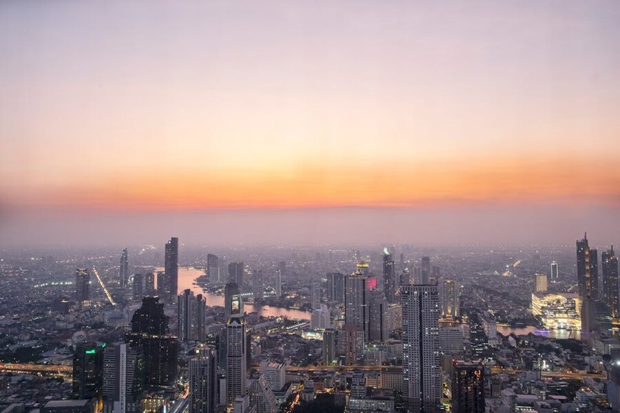 Bangkok city at twilight Thailand