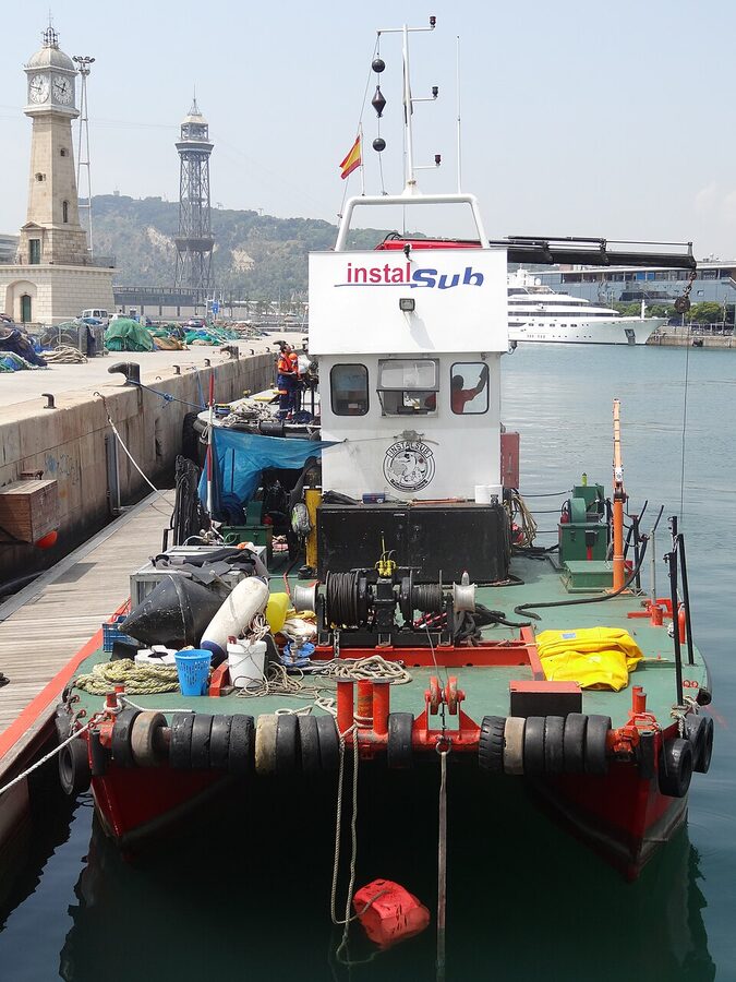 Catamaran sailing from Port Vell Barcelona