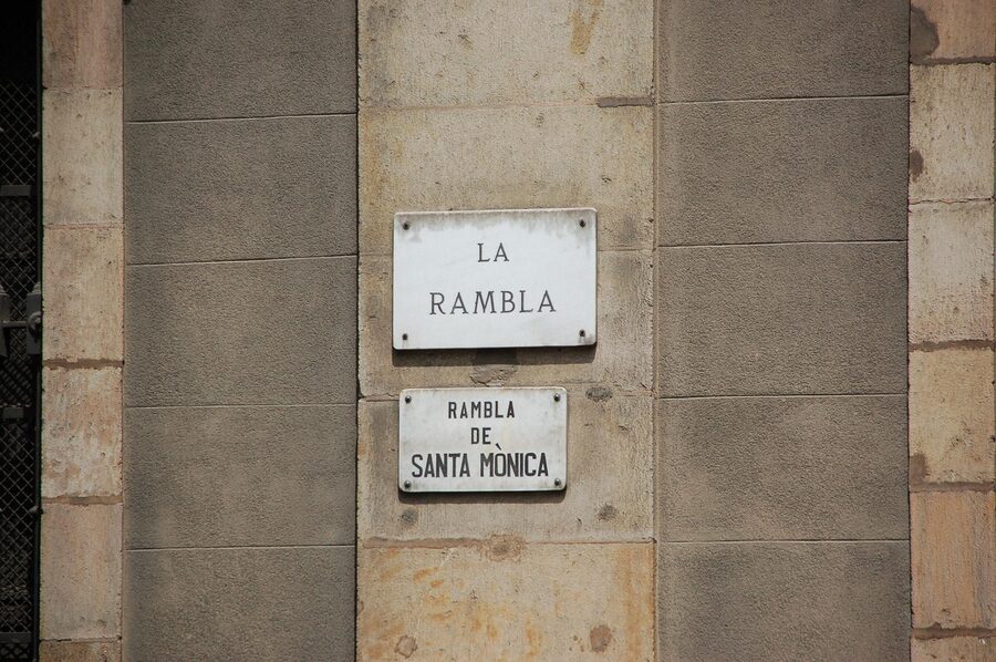 La Rambla street in Barcelona during day