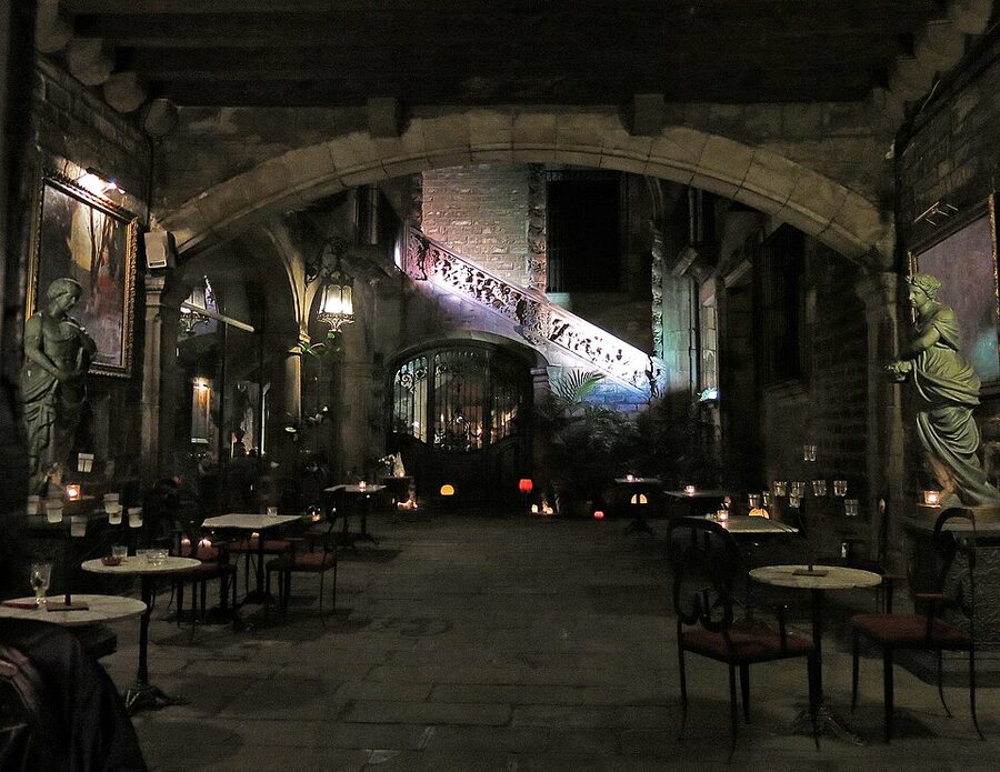 Palau Dalmases courtyard in Barcelona Born district