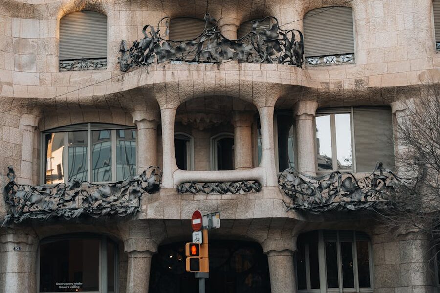 Casa Mila La Pedrera facade by Gaudi in Barcelona