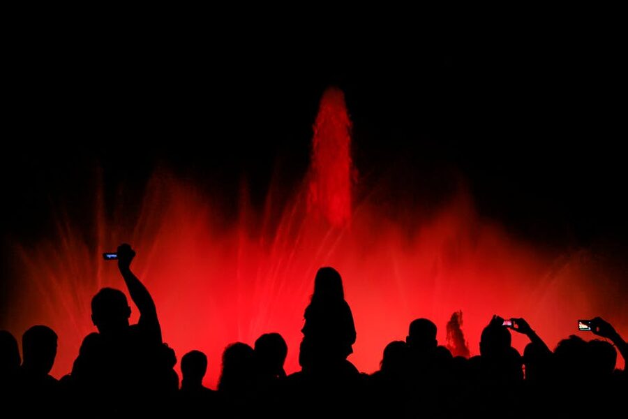 Magic Fountain show at night Barcelona
