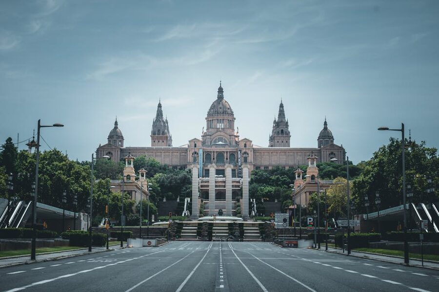 Palau Nacional in Barcelona viewed from Montjuic