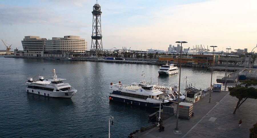 Las Golondrinas tour boats at Port Vell Barcelona
