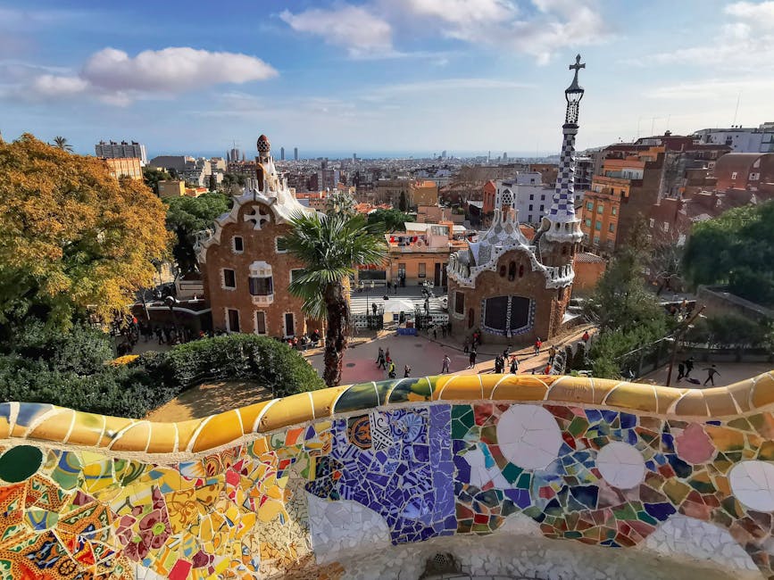 Park Güell colorful mosaic architecture