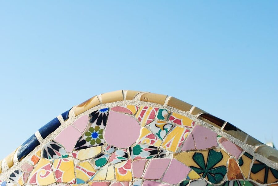 Park Güell mosaic close-up tile detail