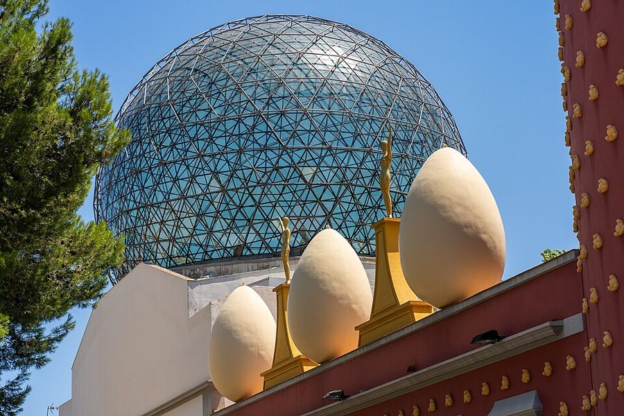 Salvador Dali Theatre-Museum exterior with eggs on the roof, Figueres