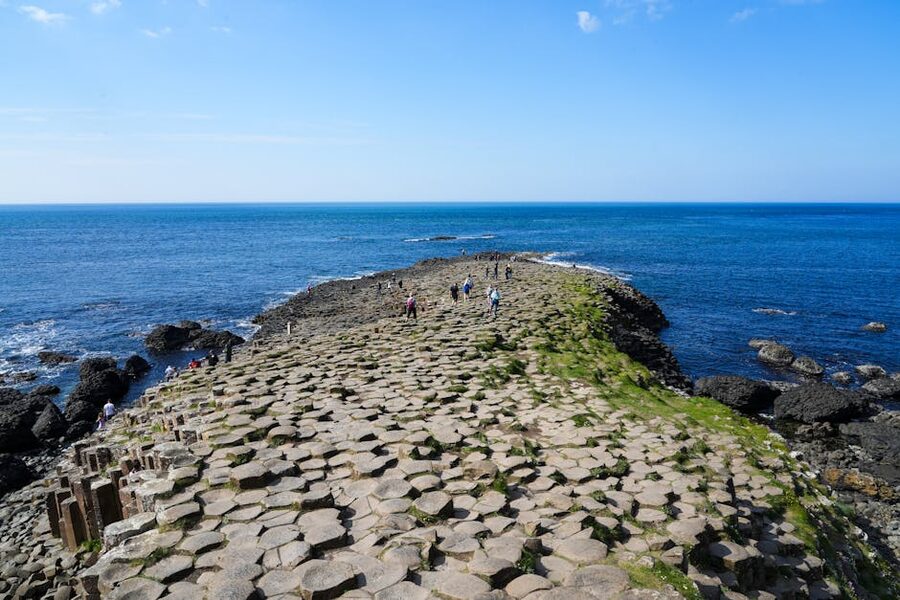 The Giants Causeway hexagonal basalt columns on the North Antrim coast, Northern Ireland