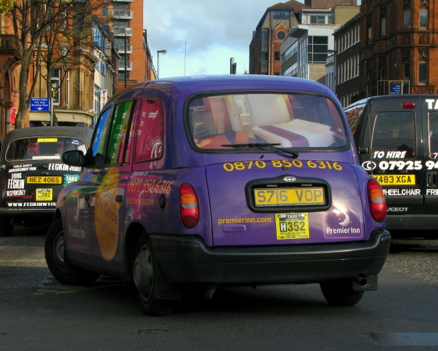 Belfast black taxis at a city rank