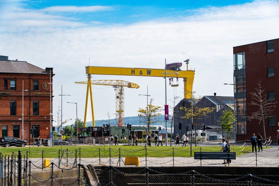 Harland and Wolff cranes near the Titanic Hotel, Belfast