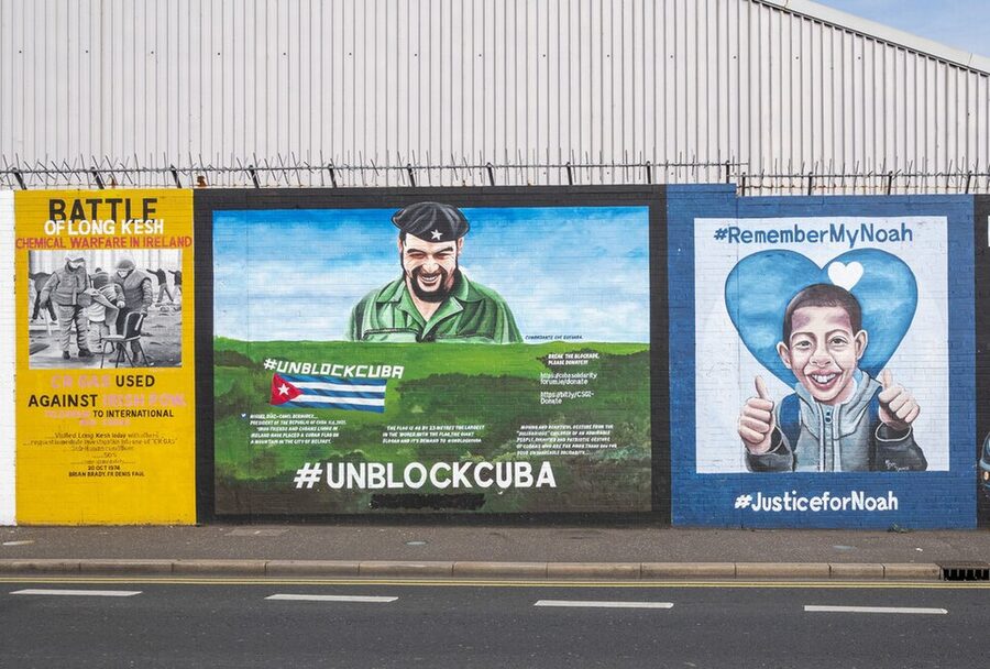 Murals on the International Wall in Belfast